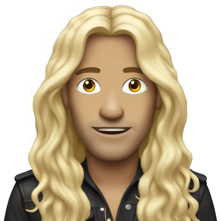 Rock star with long blonde hair  emoji