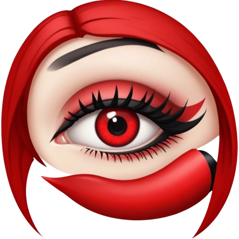 Black and red gothic big eye with mascara and makeup   emoji