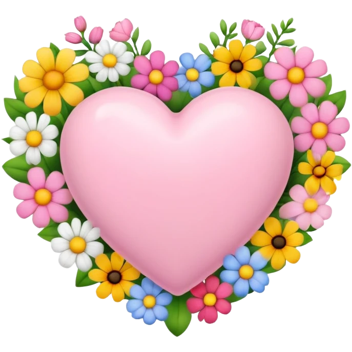 Light pink heart with flowers around it emoji