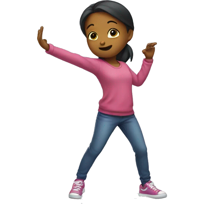 Girl doing dab emoji