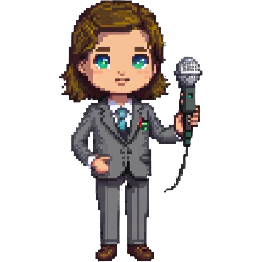 news reporter with microphone emoji