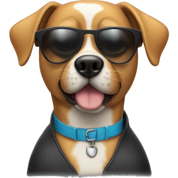 Dog wearing sunglasses emoji