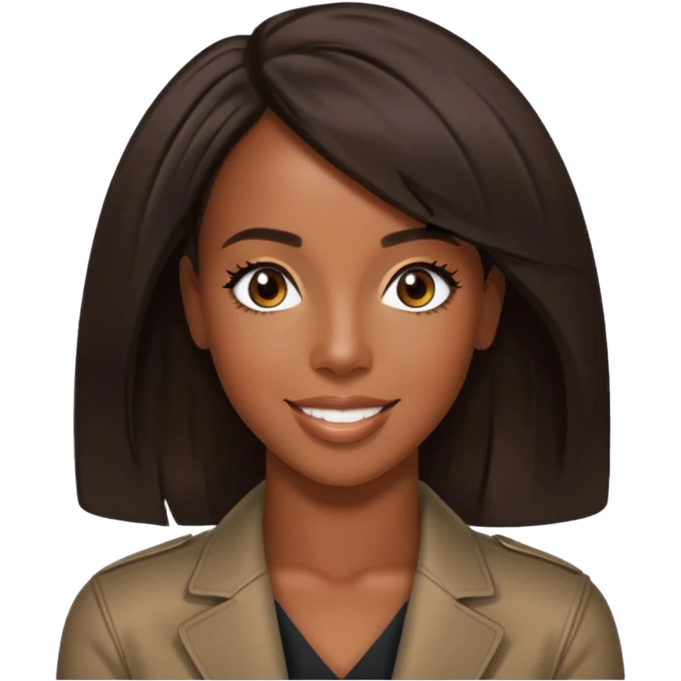 Kelly Rowland with dark brown hair emoji