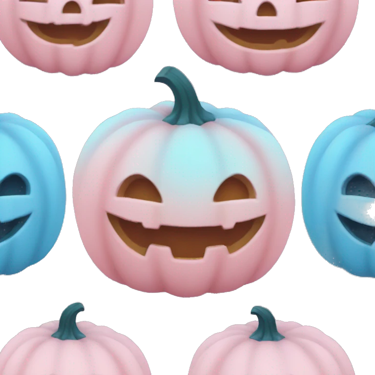 Cute pink and blue pumpkin  emoji