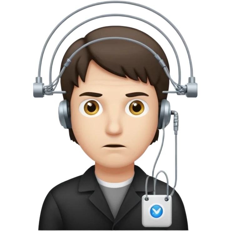 Neo getting knowledge downloaded to his mind by that wire and pin  emoji