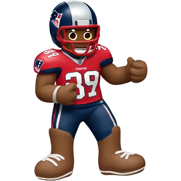 Patriots player gingerbread man emoji
