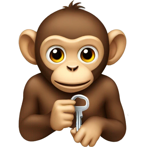 monkey with key emoji