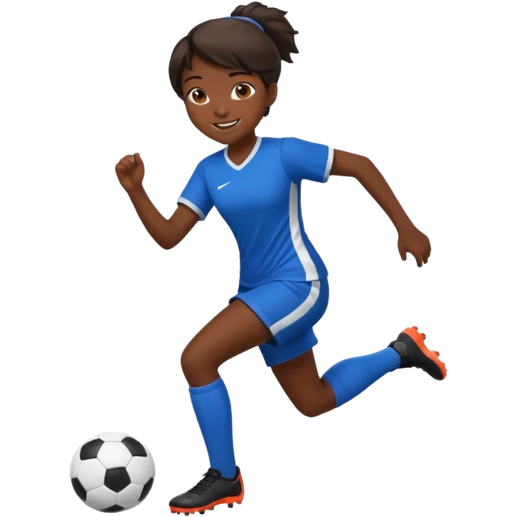 chica morena jugando futbol emoji