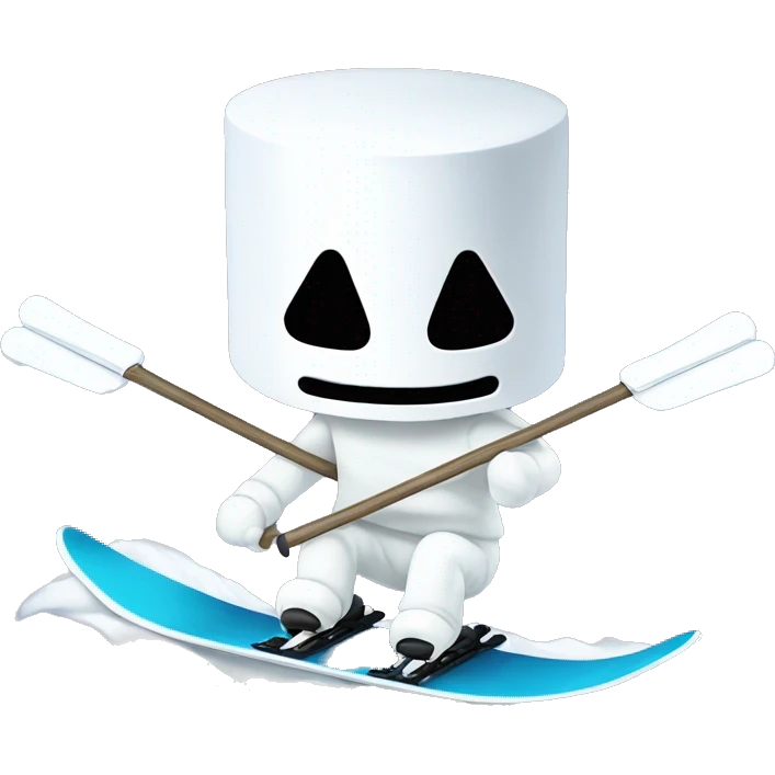 Marshmello the dj on skis emoji