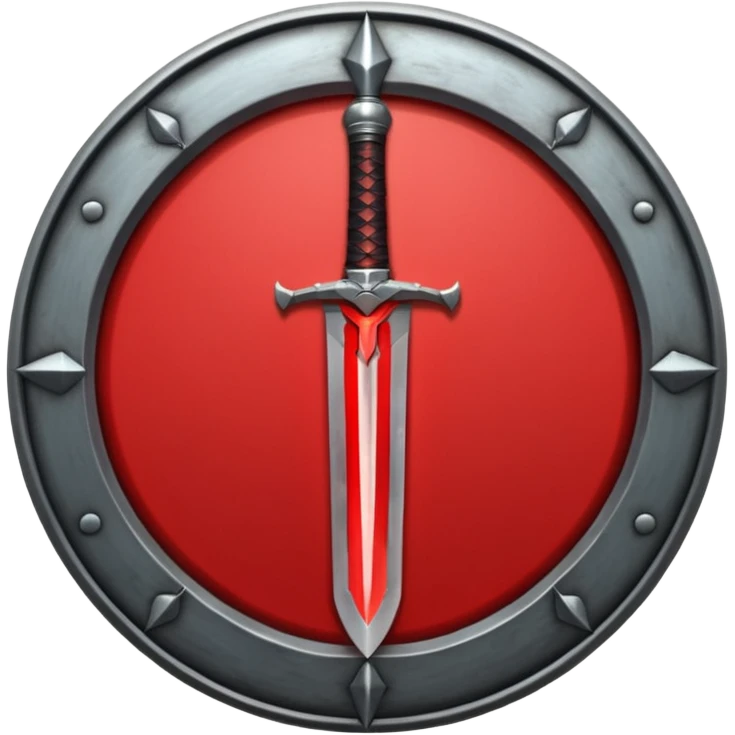Make an mmo rpg red sword class icon inside of a round emblem emoji