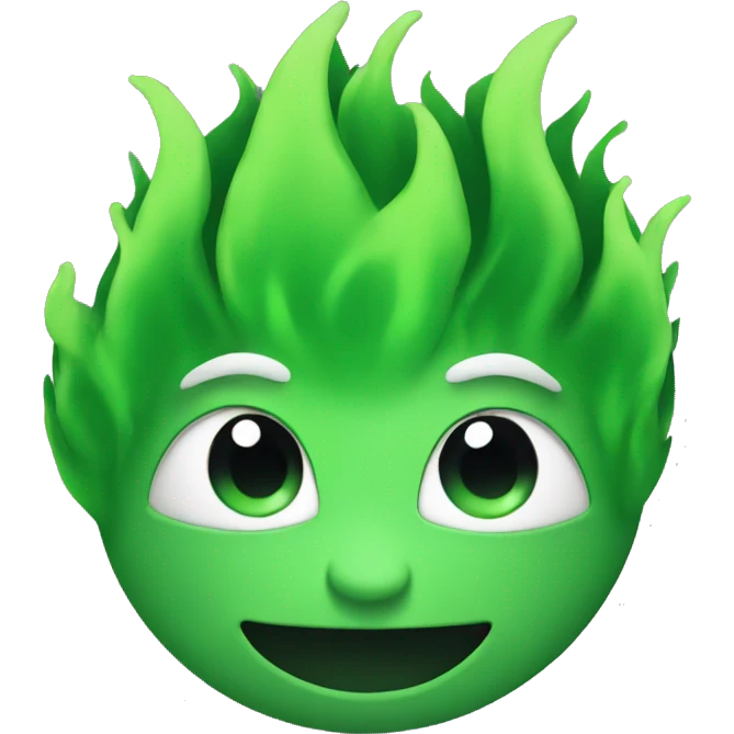 Green flames emoji