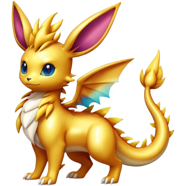 Shiny-Eeveelution-Cute-Fakemon-Dragon-Pokémon-fusion full body emoji