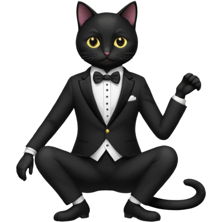 𝐛𝐥𝐚𝐜𝐤 𝐜𝐚𝐭 𝐰𝐢𝐭𝐡 𝐚 𝐬𝐮𝐢𝐭 𝐛𝐮𝐭 𝐬𝐢𝐭𝐭𝐢𝐧𝐠 emoji