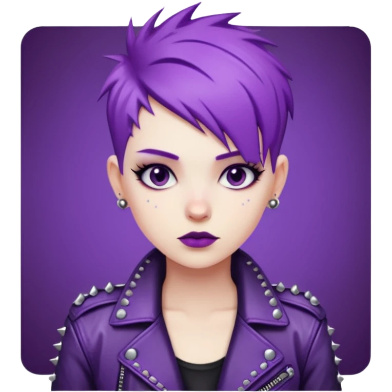 Cool Punk with Short Purple Hair emoji