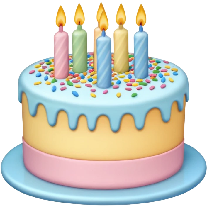 1 layer pastel birthday cake emoji