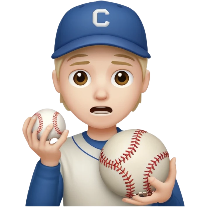 Scared baseball emoji