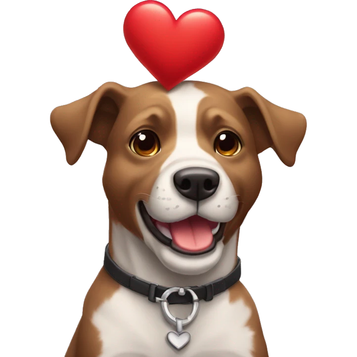 Perro negro con un corazón partido en el pecho emoji