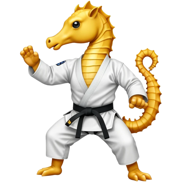 Seahorse as judo fighter emoji