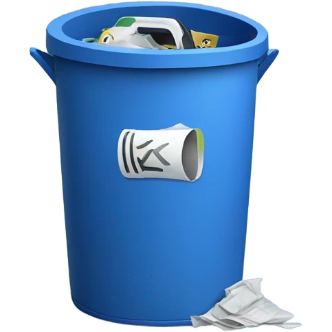 Telephone with blue screen with letters VK, put in trash can emoji