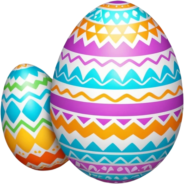 colorful Easter egg with decorative patterns emoji