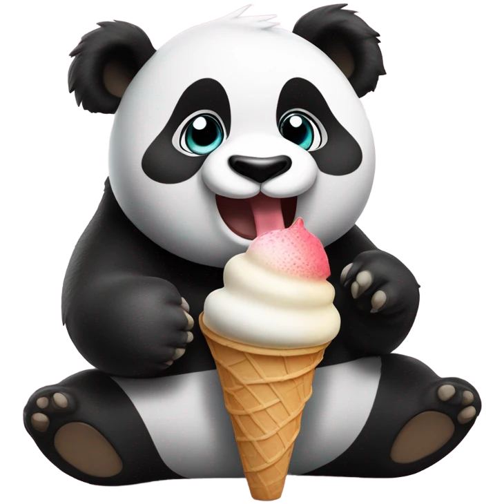 Panda eating ice cream emoji