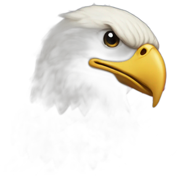bald eagle infront of american flag crying emoji