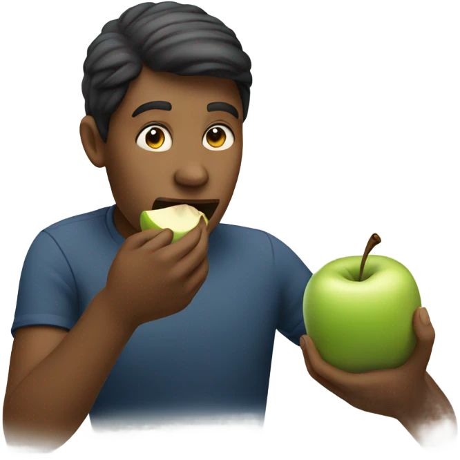 Person eating an apple emoji
