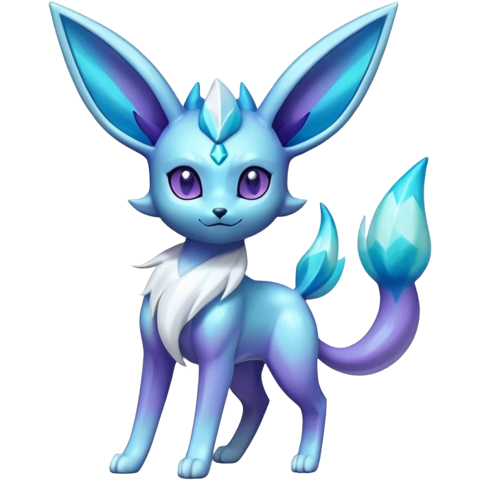 Shiny colorful Glaceon-Espeon-Pokémon emoji