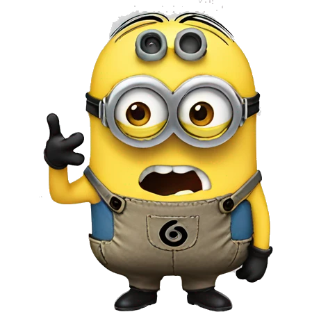 Minion whispering with one hand over the mouth looking to the left emoji