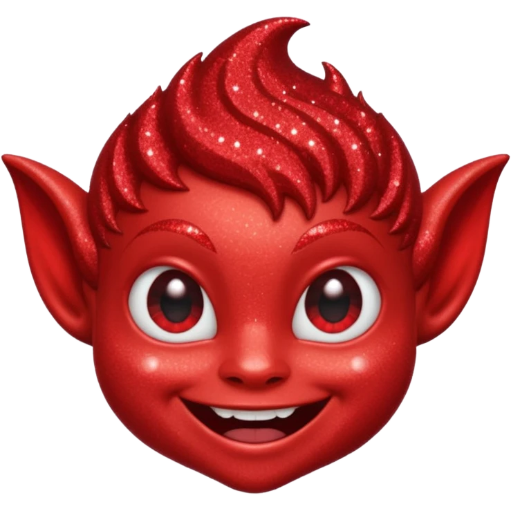 red glitter imp happy emoji