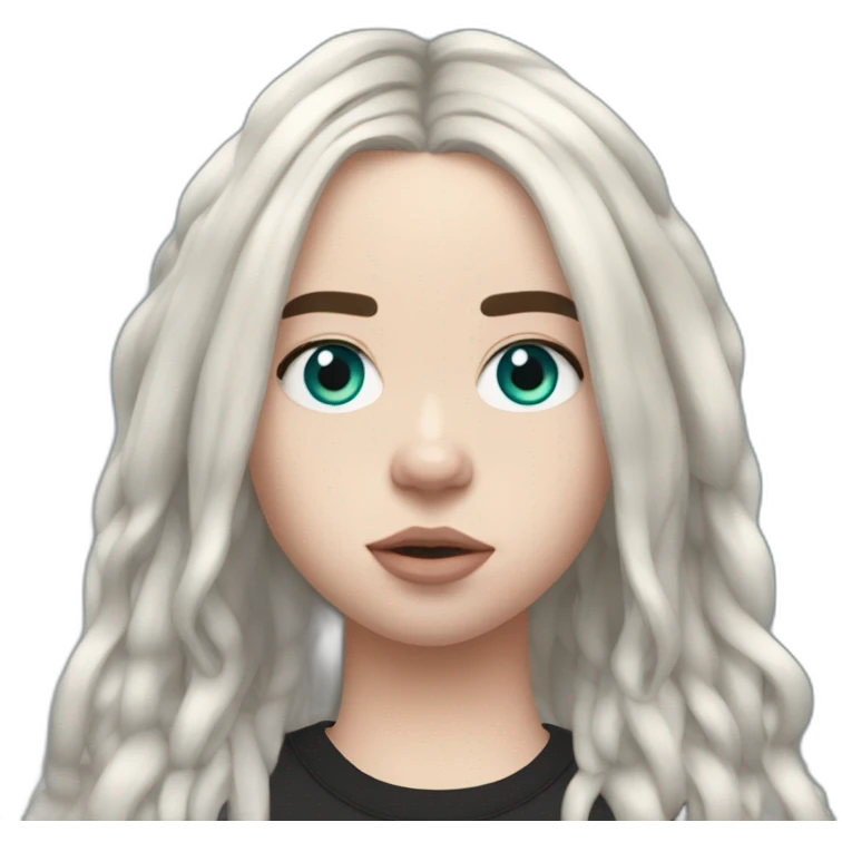 Billie eilish 2017 cheveux bleu emoji