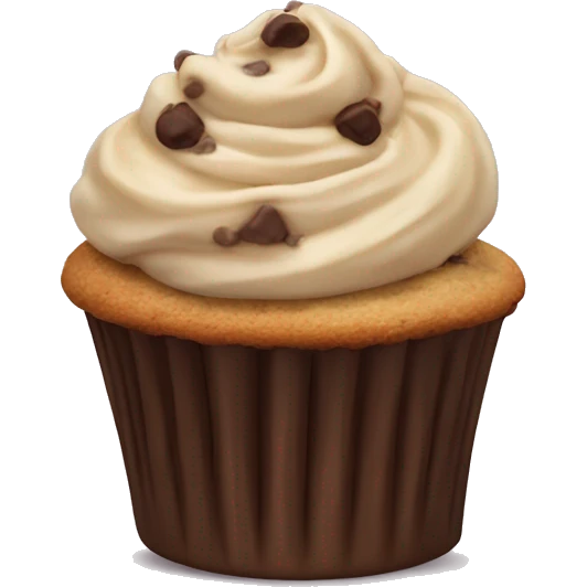 Chocolate chip cookie dough cupcake emoji