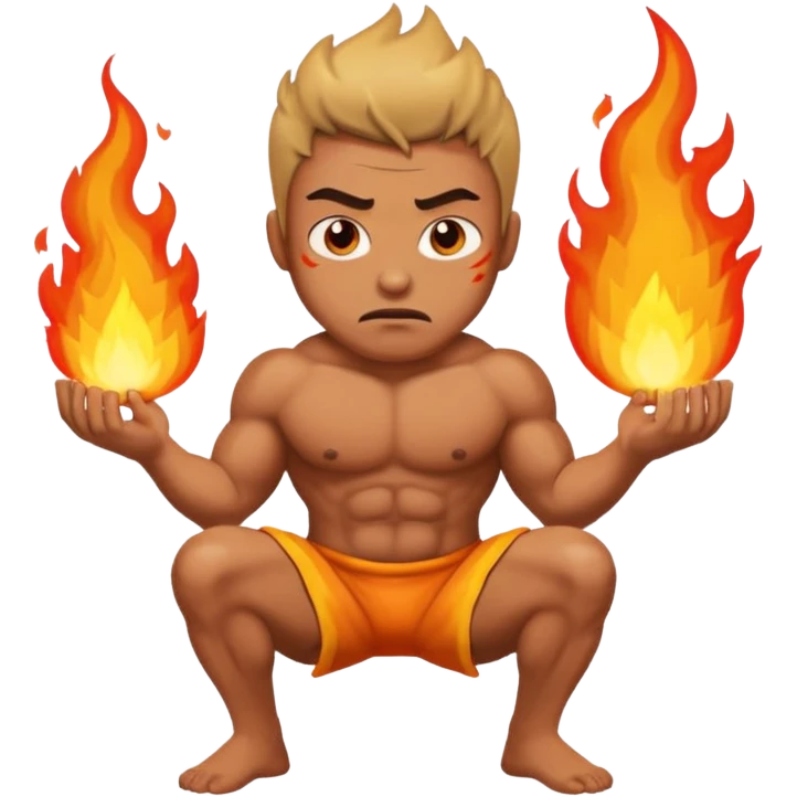 Man peeing fire emoji