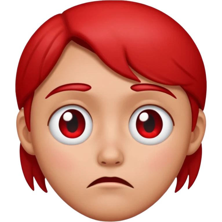 a very sad face that's red, can you make it more cartoon-y emoji