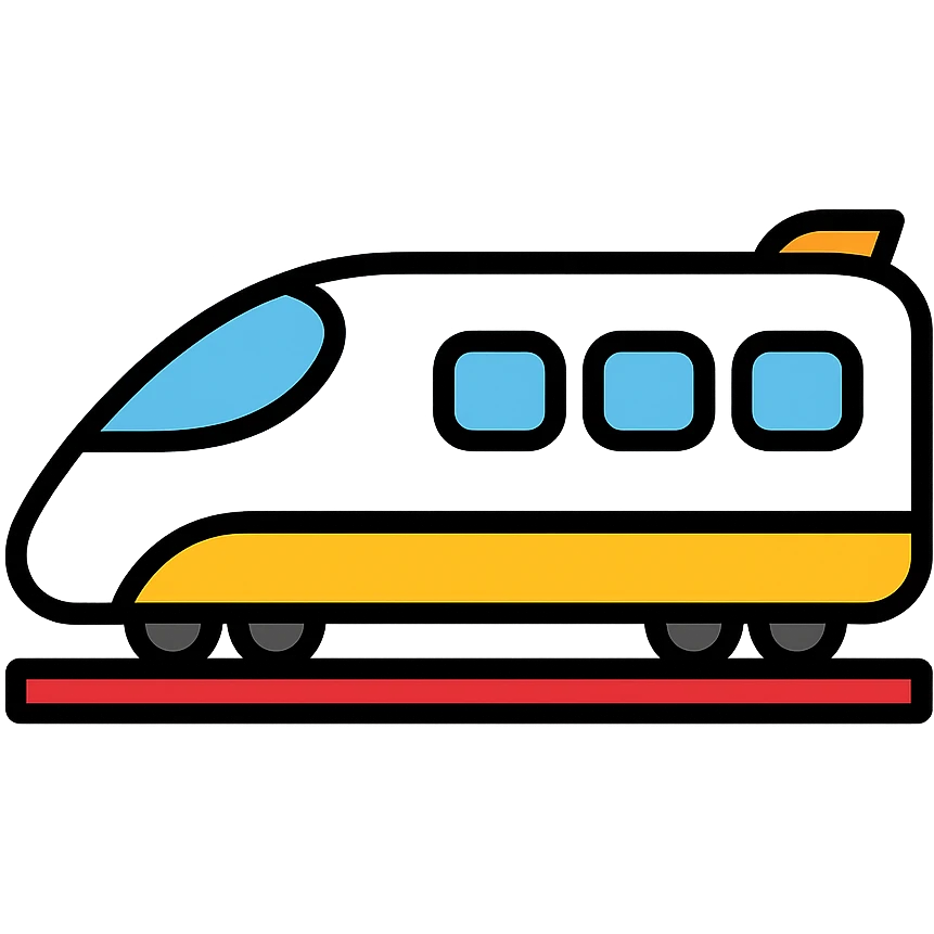 modern white train, side view, elegant, modern aesthetic emoji