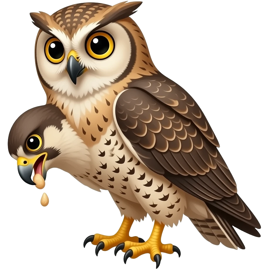 owl eating a falcon emoji