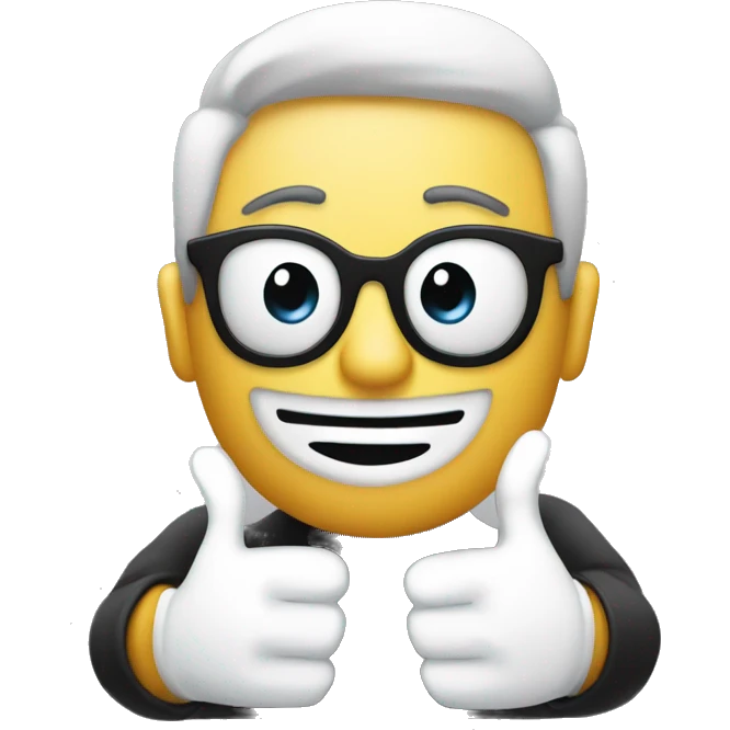 Poker face with thumbs up emoji