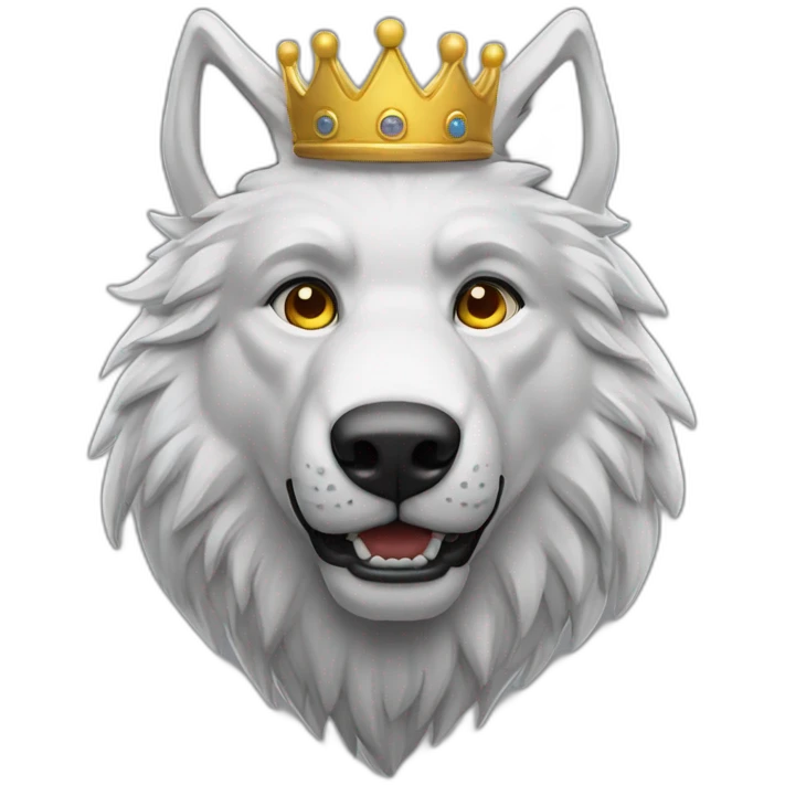 lobo com coroa emoji