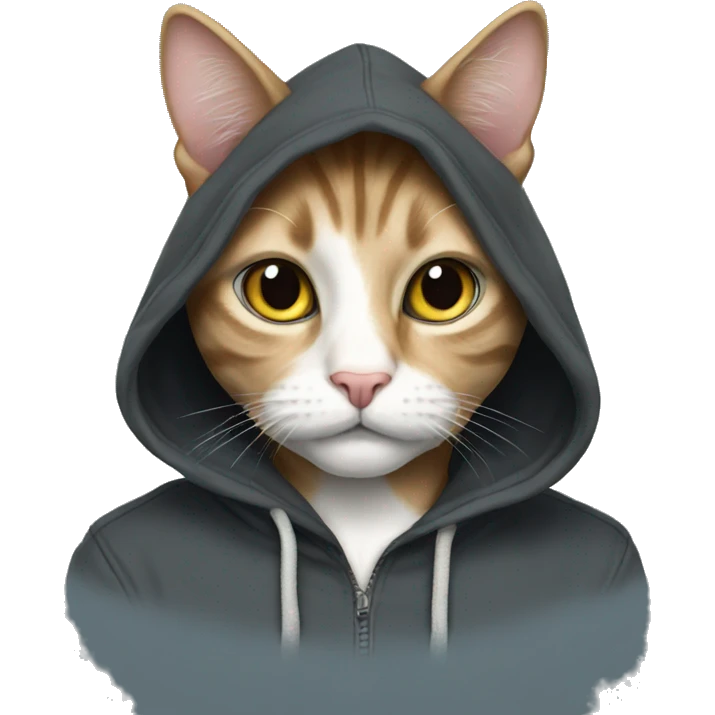 Cat with hoodie  emoji