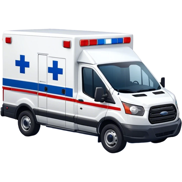 Ambulance - Ford Transit 350 (Model Year: 2021) (Iconic colour: White with red and blue lights) emoji