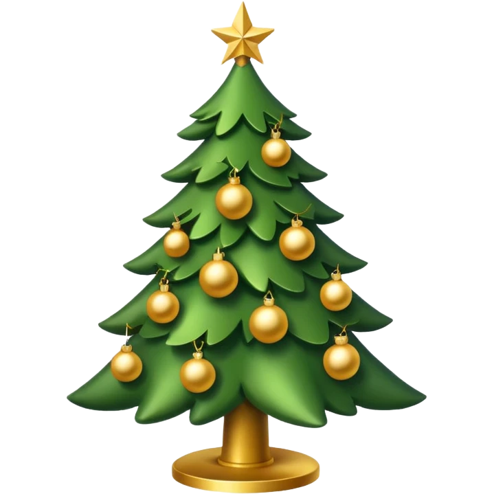 Christmas tree with Gold decorations emoji