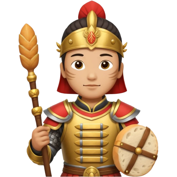 chinese ancient warrior with baguette emoji