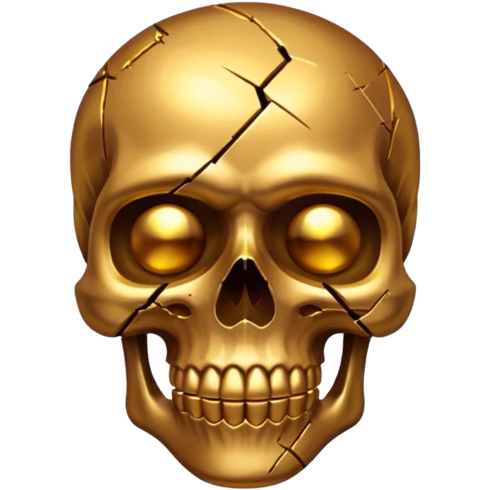 broken gold skull emoji