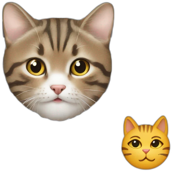 a tabby cat and a macbook computer emoji