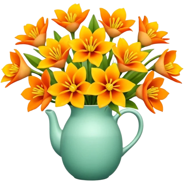 The bouquet of okas upside down on the table emoji