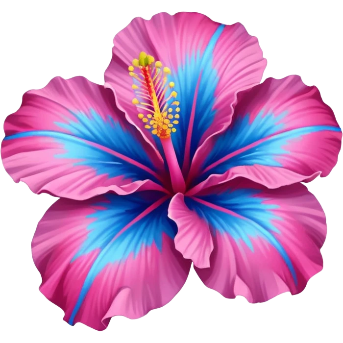 Pink and blue hibiscus  emoji