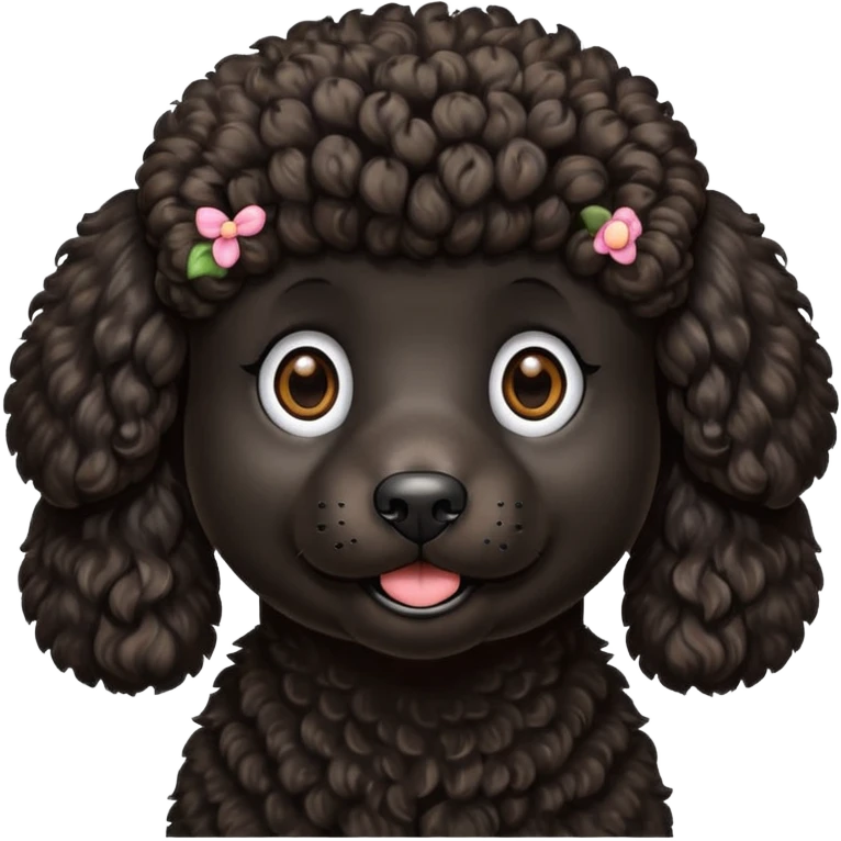 black poodle with brown fur around the mouth emoji
