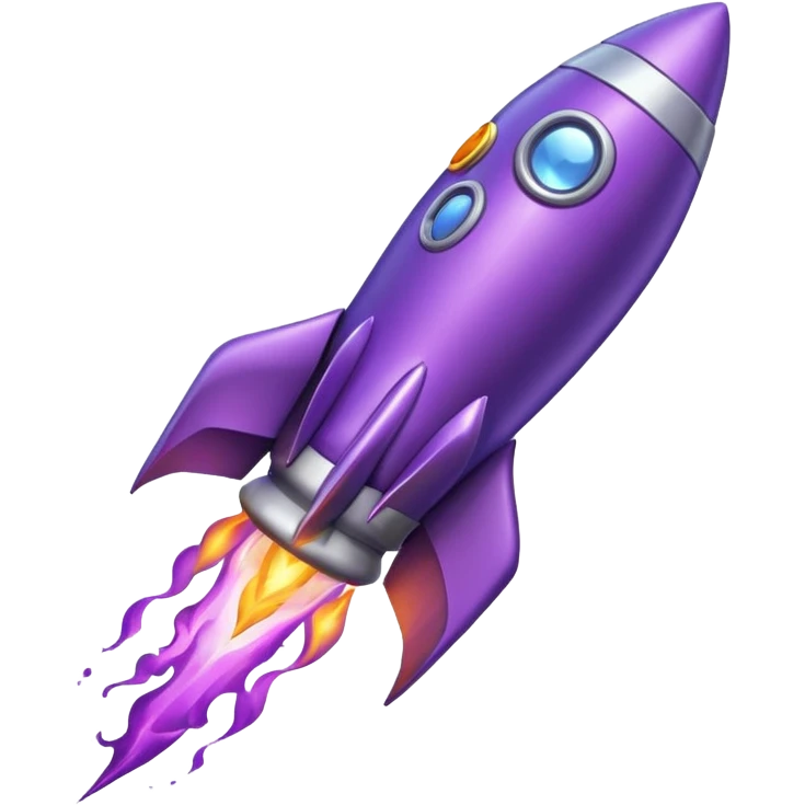 purple rocket purple flame emoji