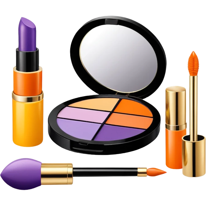 Make up kit ysl lila yellow orange shell design emoji