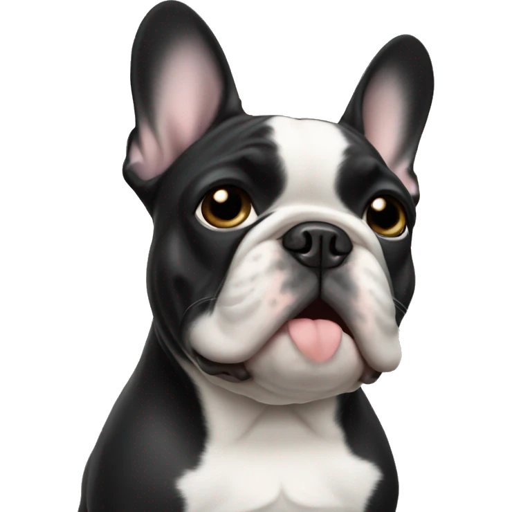 French bulldog black emoji